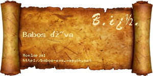 Babos Éva névjegykártya